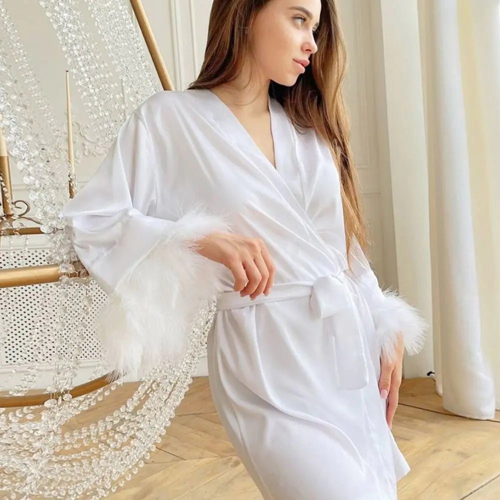 Ruby Feathered Bridesmaid Robes - SensorySoftShop