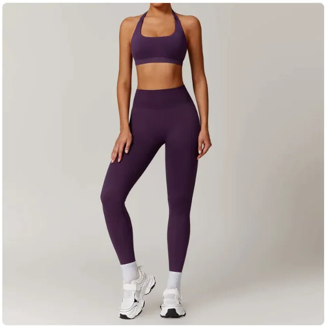 Seamless Backless Yoga Set – 2 - Piece Bra & Leggings - SensorySoft