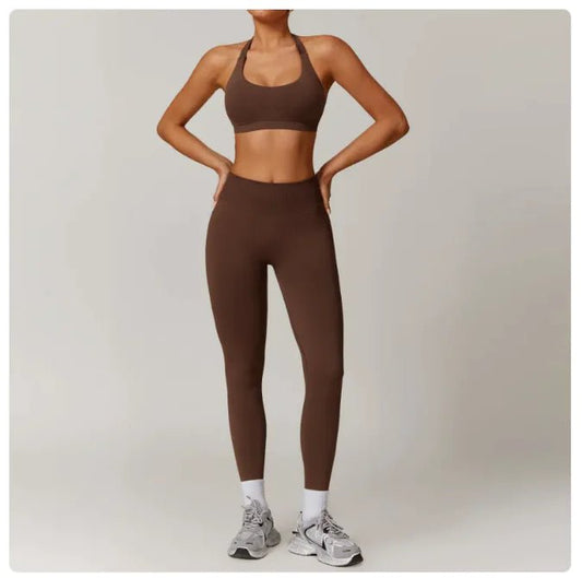 Seamless Backless Yoga Set – 2 - Piece Bra & Leggings - SensorySoft