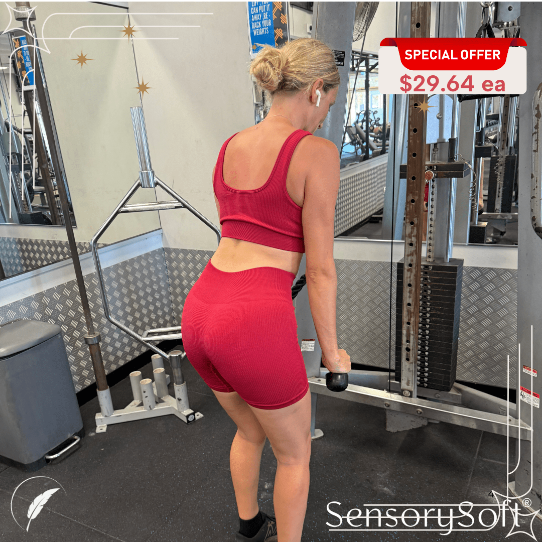 Seamless Ribbed Yoga Sets For Women - SensorySoft