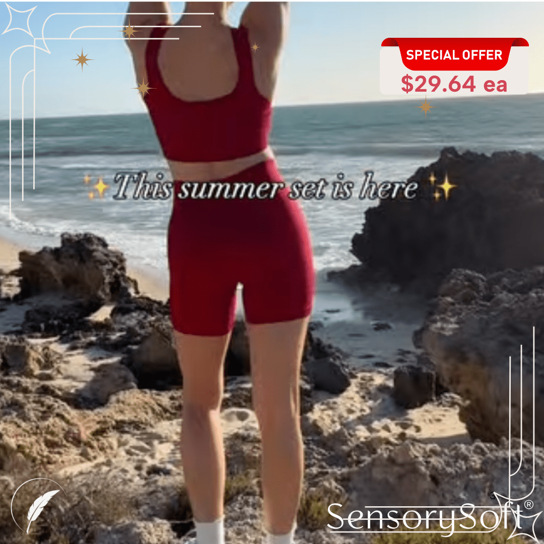 Seamless Ribbed Yoga Sets For Women - SensorySoft