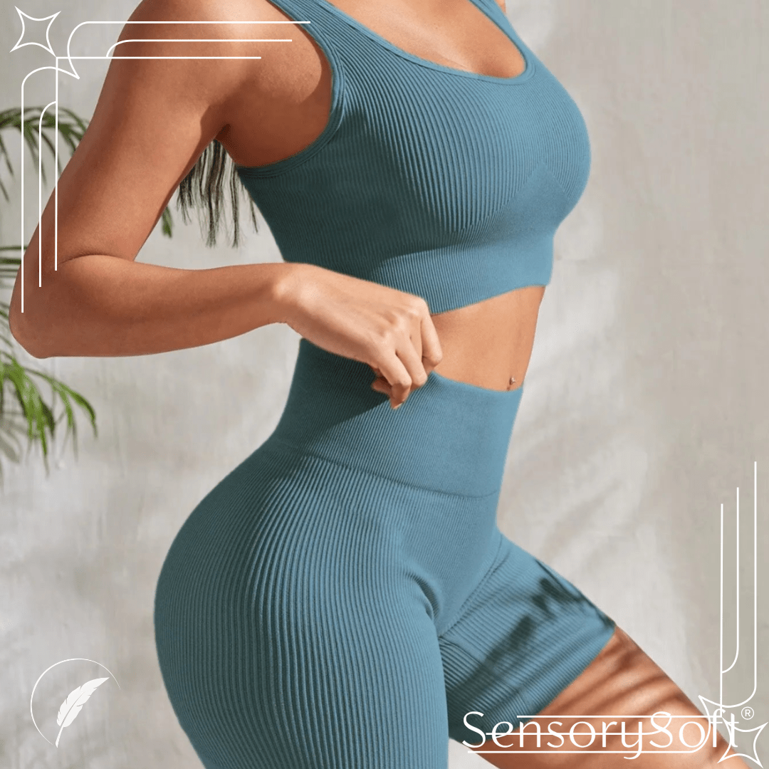 Seamless Ribbed Yoga Sets - SensorySoftShop