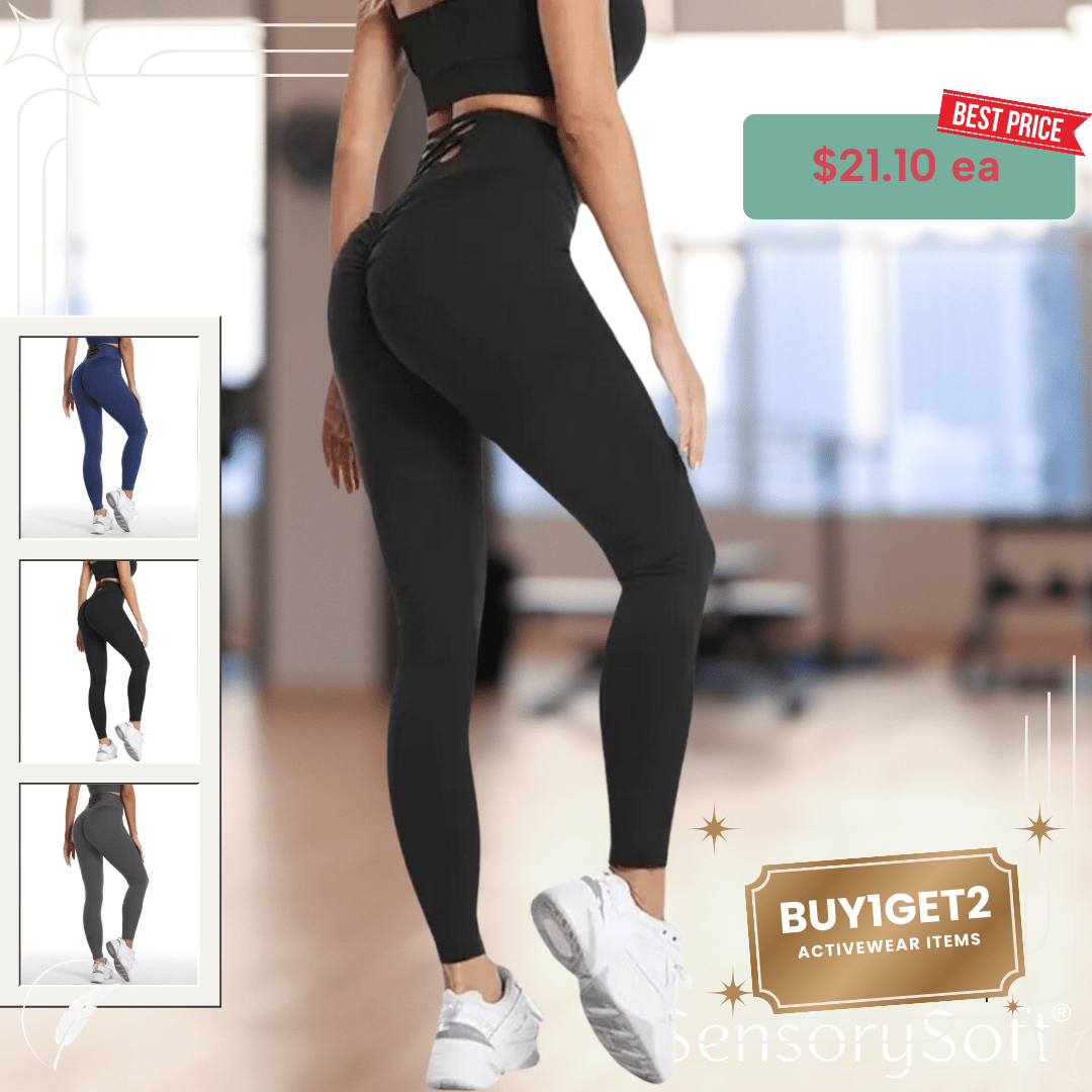 Seamless Yoga and Gym Fitness Sets - 3 Piece Sets - 2 Piece Sets - Pants - Sports Bra and Matching Crop Top Hoodie - SensorySoft