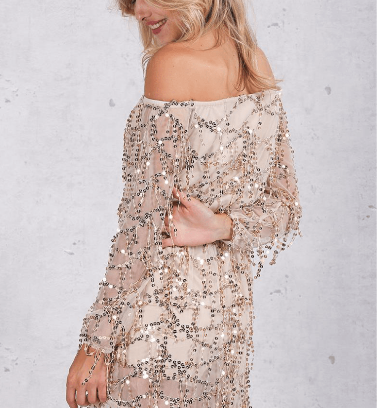 Sequin Dress, Short Formal Dress, Fringe Dress - SensorySoftShop