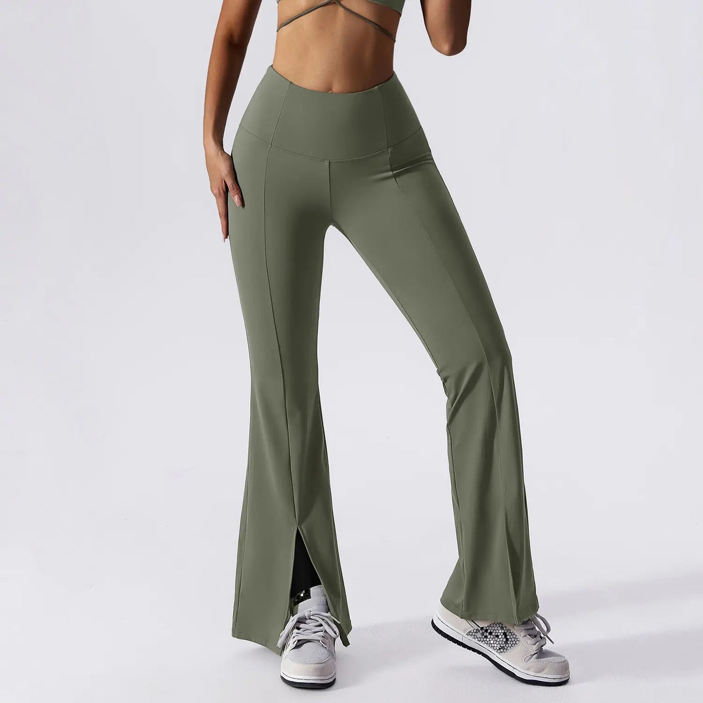 Sexy Strappy Yoga Bra and High - Waisted Leggings Set - SensorySoftShop