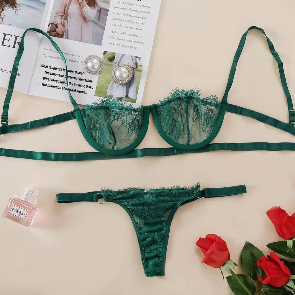 Sexy Transparent Lingerie Set - Elegant and Sheer Allure - SensorySoft