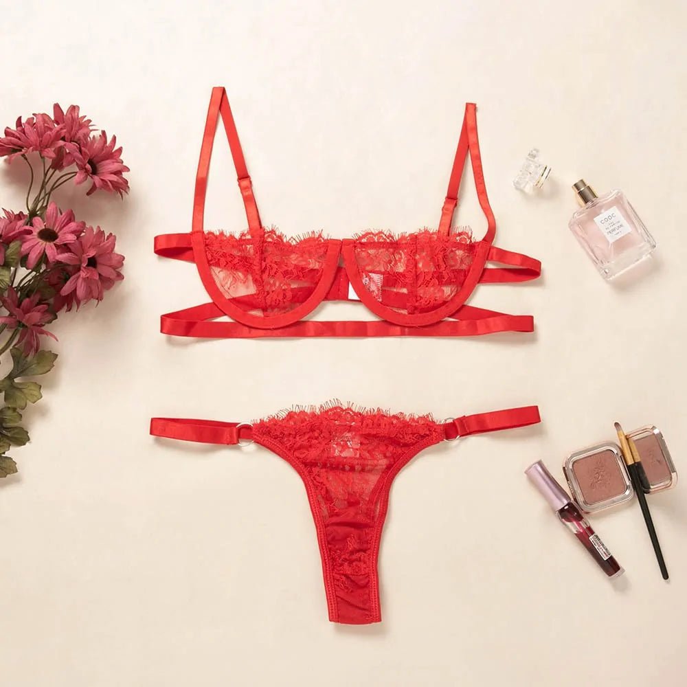 Sexy Transparent Lingerie Set - Elegant and Sheer Allure - SensorySoft
