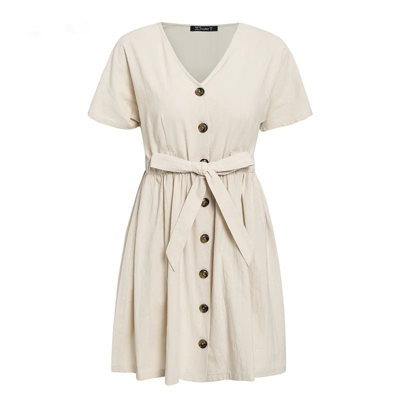 Short V - Neck Summer Dresses - SensorySoftShop