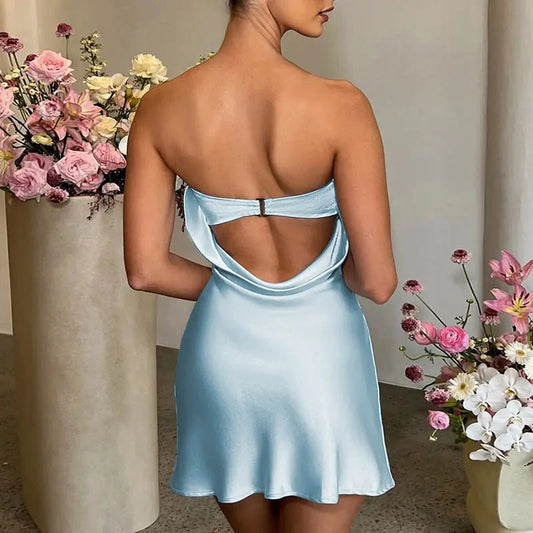 Silkwyn Sexy Satin Evening Dress - SensorySoftShop