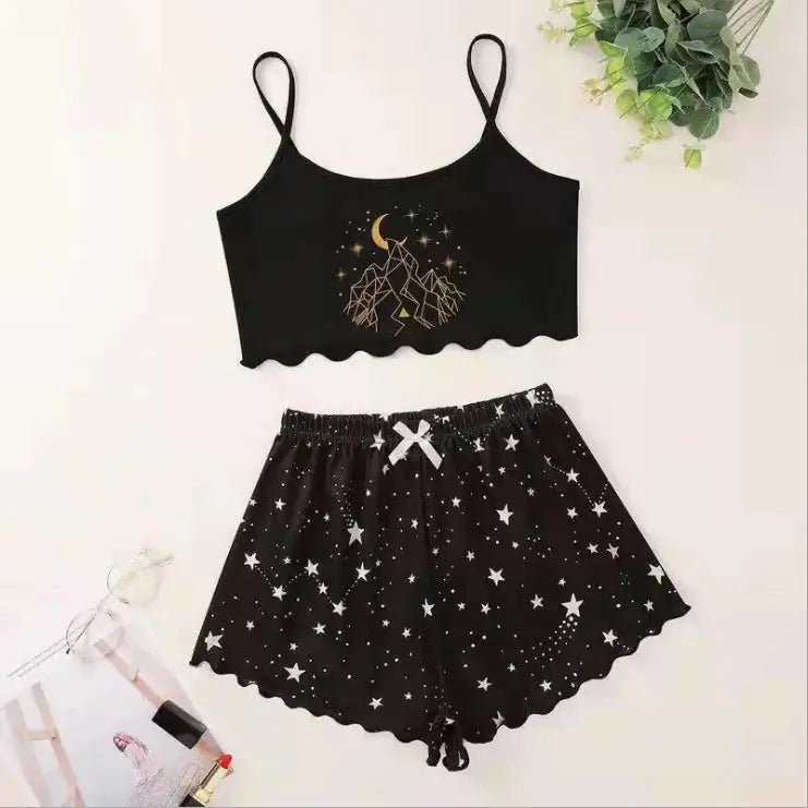 Sleepwear Sling Top Shorts Pajama - SensorySoftShop