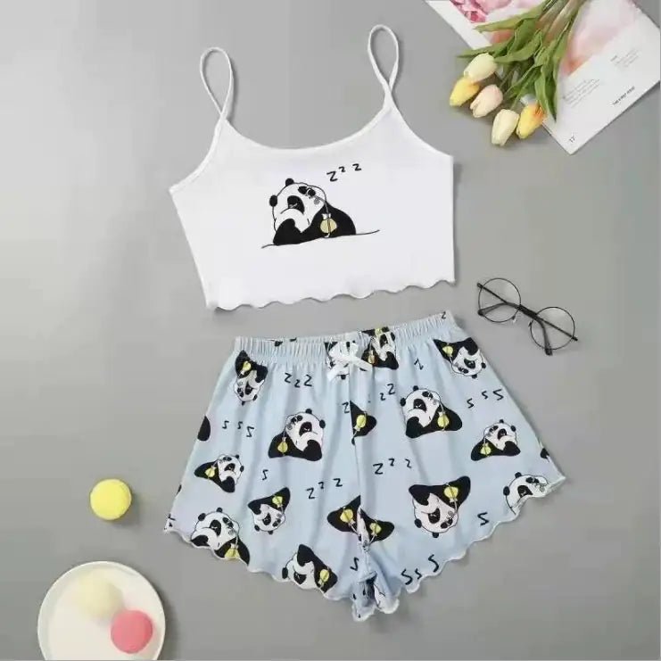 Sleepwear Sling Top Shorts Pajama - SensorySoftShop