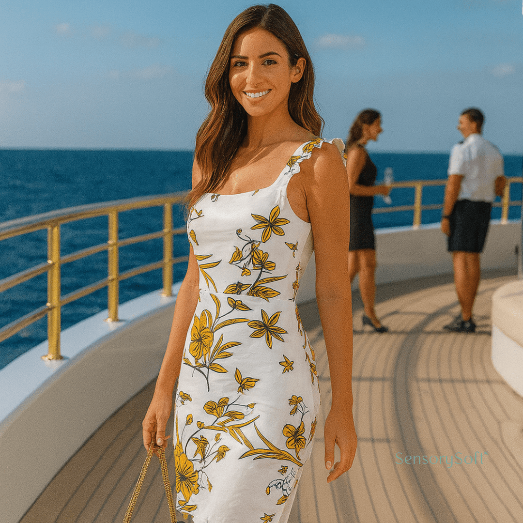 Sleeveless Floral Backless Bodycon Dress - SensorySoft
