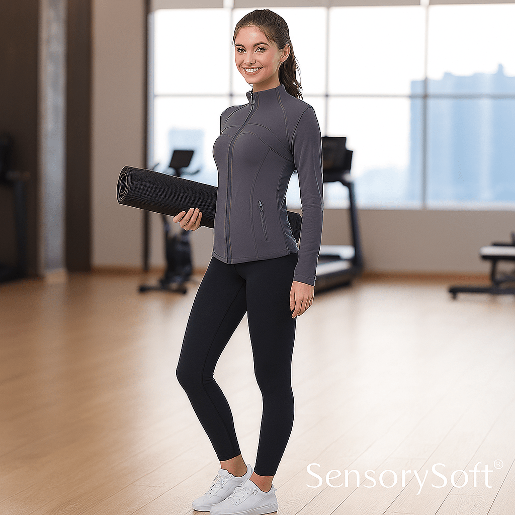Slim Fit High - Elastic Fitness Jacket - SensorySoftShop