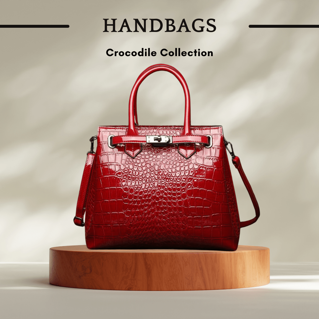 Soft Leather Handbag with Crocodile Pattern Crossbody - SensorySoft
