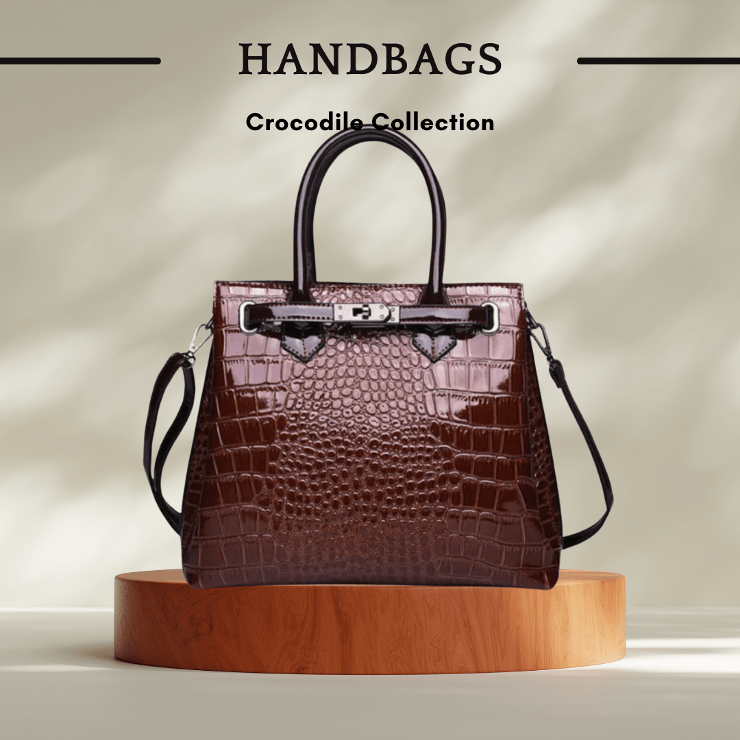 Soft Leather Handbag with Crocodile Pattern Crossbody - SensorySoft