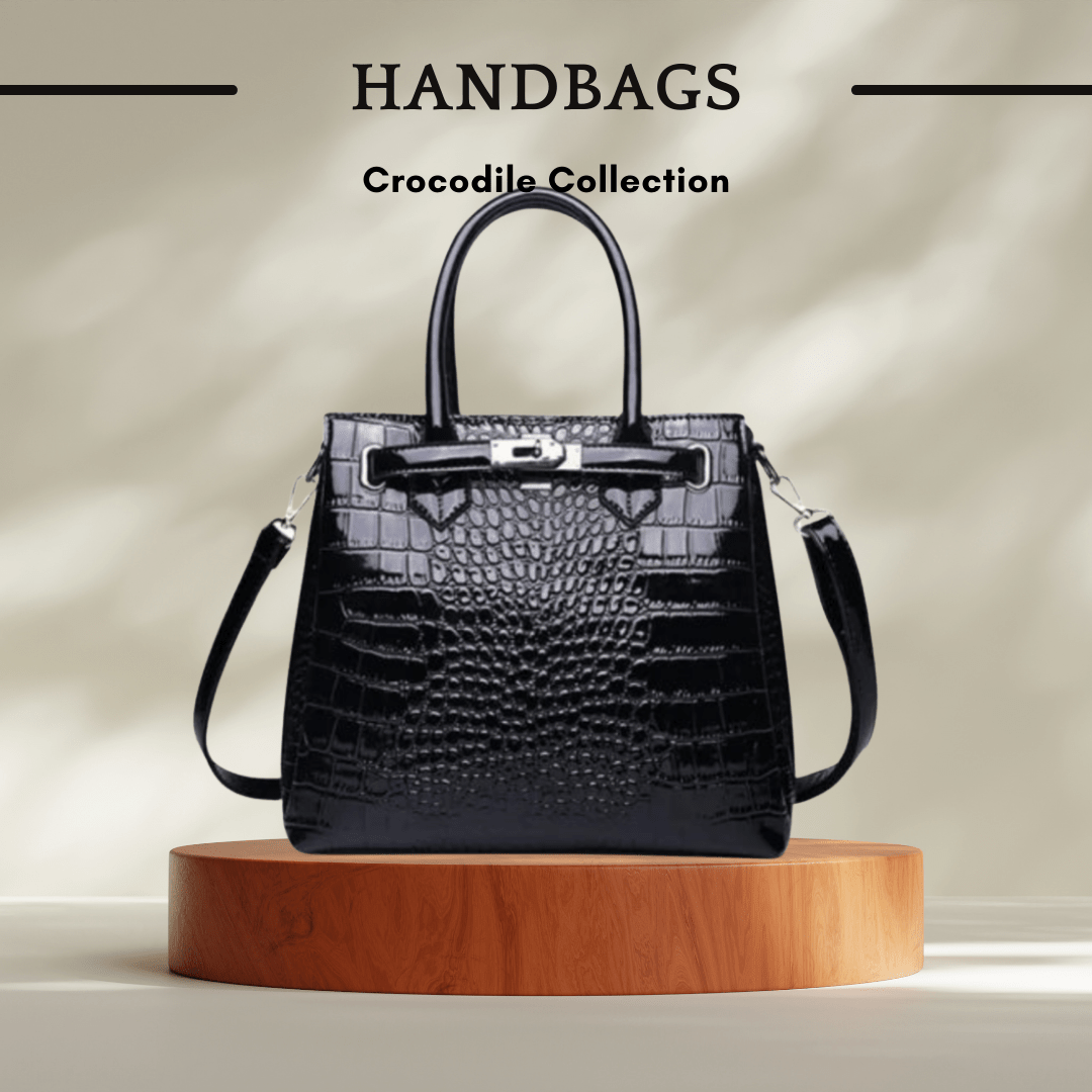Soft Leather Handbag with Crocodile Pattern Crossbody - SensorySoft