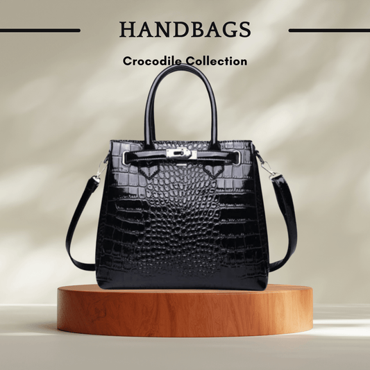 Soft Leather Handbag with Crocodile Pattern Crossbody - SensorySoft