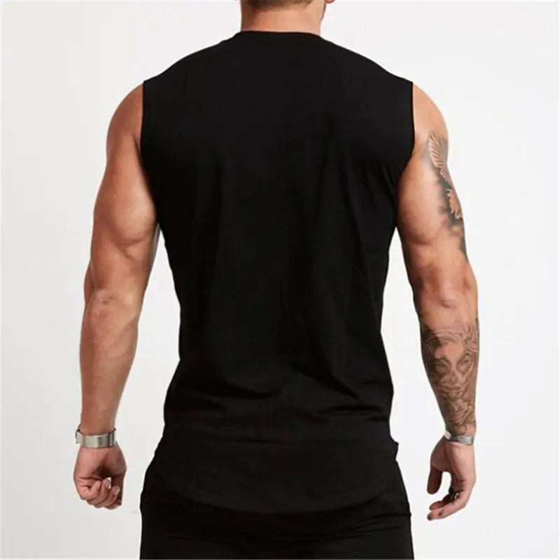 Solid Color V - Neck Sports Vest for Men's Fitness Top - SensorySoftShop