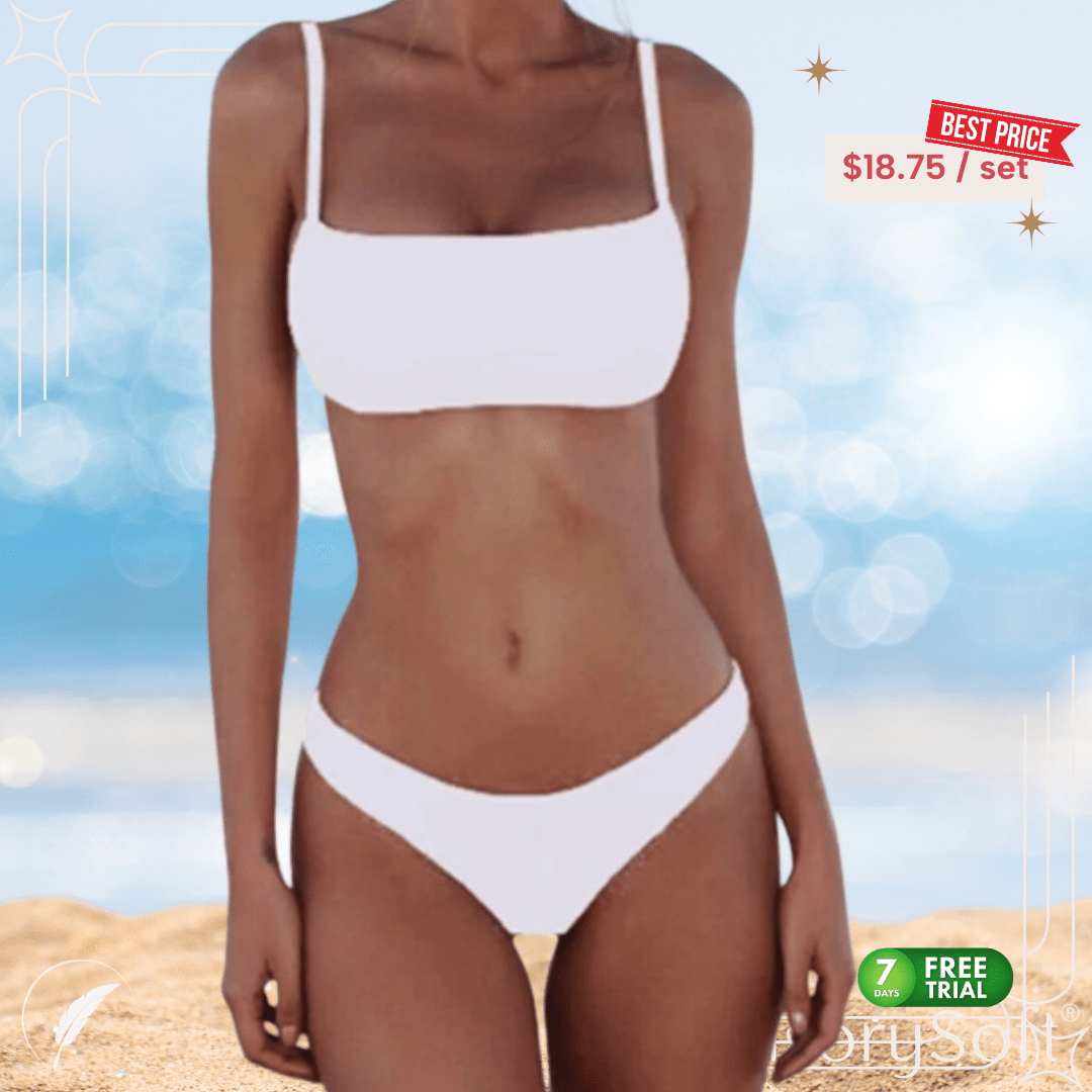 Solid Sexy Bikini Set Women's Two - Piece Swimwear - SensorySoftShop