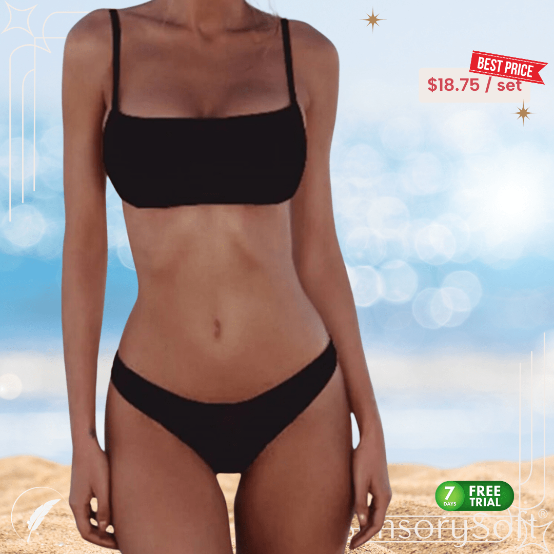 Solid Sexy Bikini Set Women's Two - Piece Swimwear - SensorySoftShop