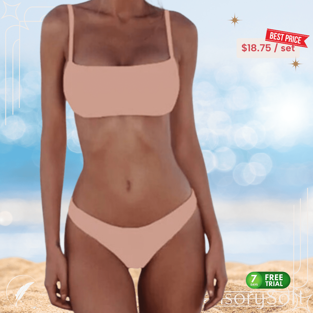 Solid Sexy Bikini Set Women's Two - Piece Swimwear - SensorySoftShop