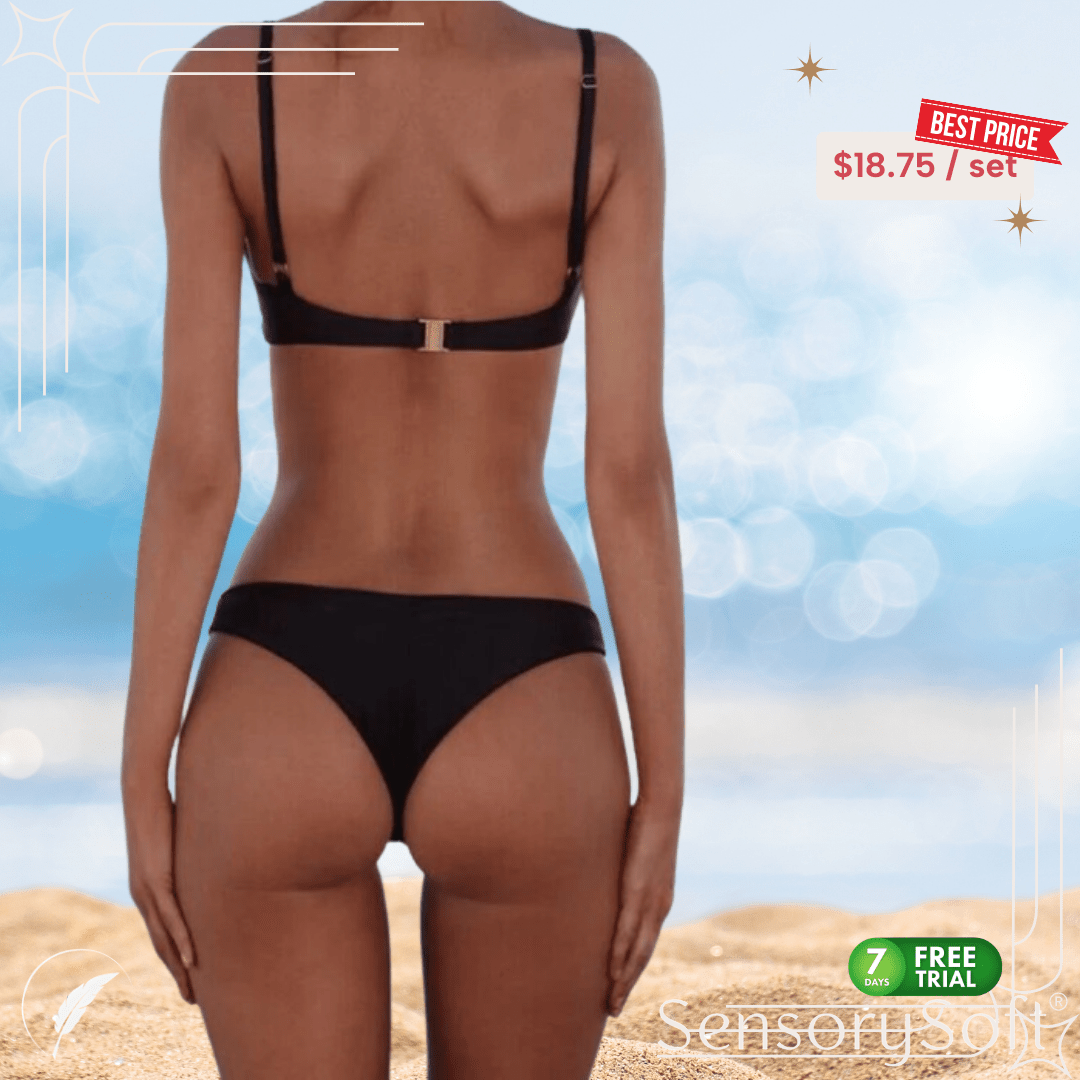 Solid Sexy Bikini Set Women's Two - Piece Swimwear - SensorySoftShop