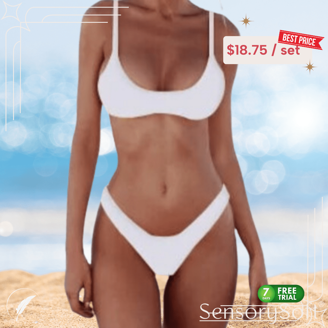 Solid Sexy Bikini Set Women's Two - Piece Swimwear - SensorySoftShop