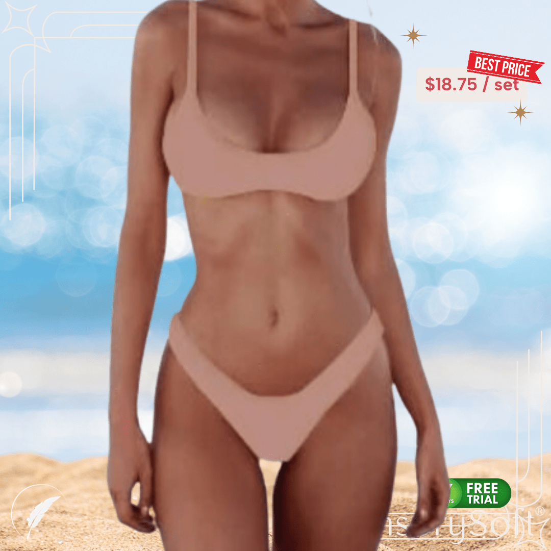 Solid Sexy Bikini Set Women's Two - Piece Swimwear - SensorySoftShop