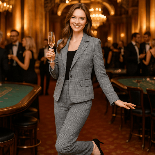 Spring 2025 Women's Plaid Suit Set with Pants - SensorySoftShop
