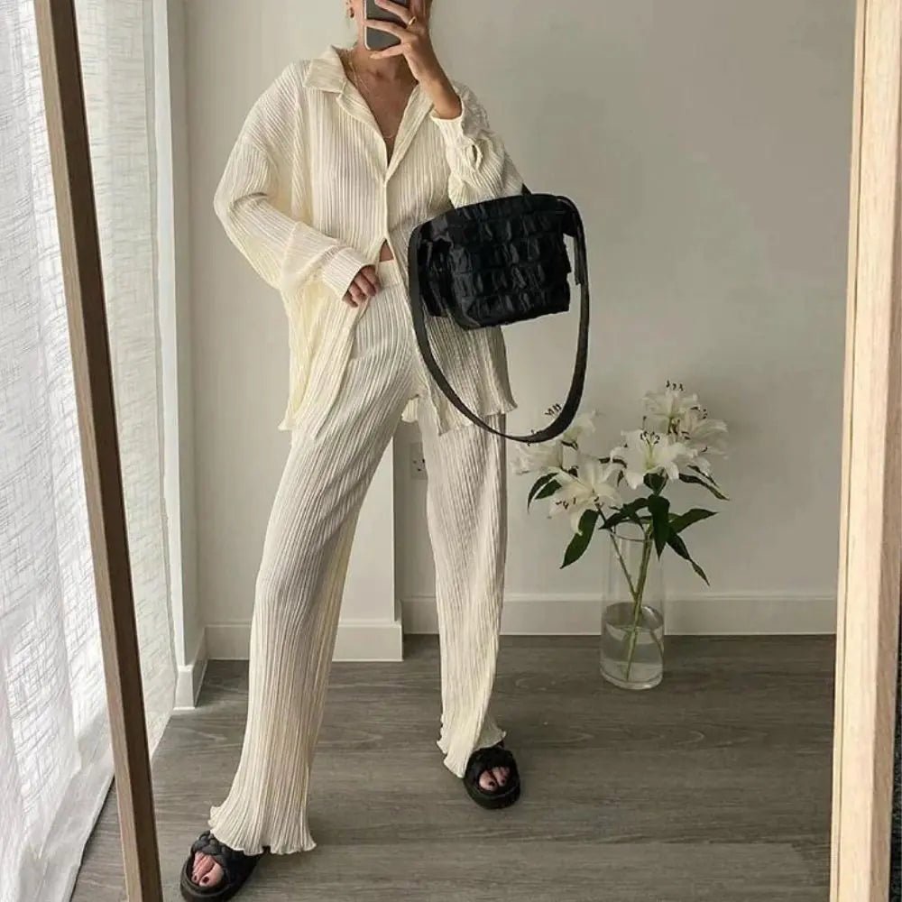 Spring Summer Long Blouse Two Piece Set - SensorySoftShop