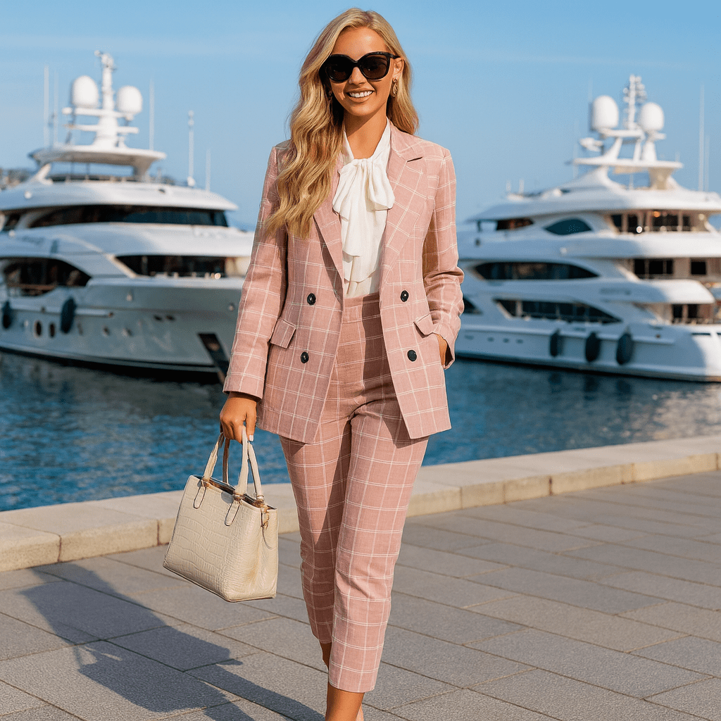 Stylish Women's Business Suit with Cropped Pants - SensorySoftShop
