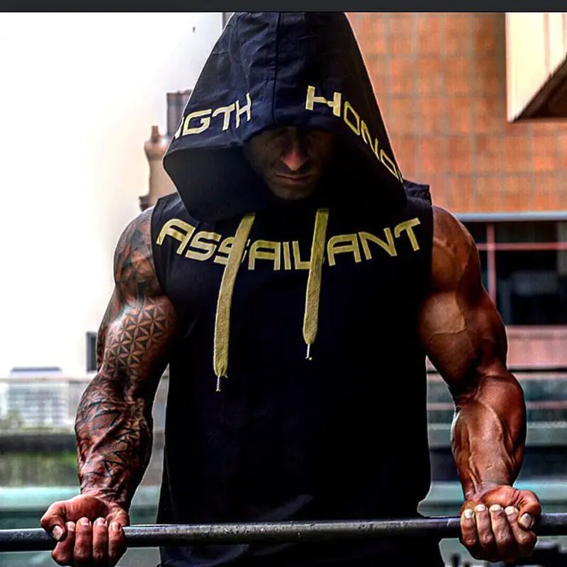 Summer Men's Loose Fitness Tank Top with Hood - SensorySoftShop
