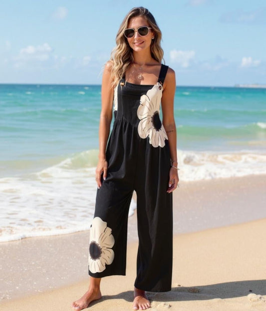 Summer New Women's Vintage Printed Jumpsuit - SensorySoft