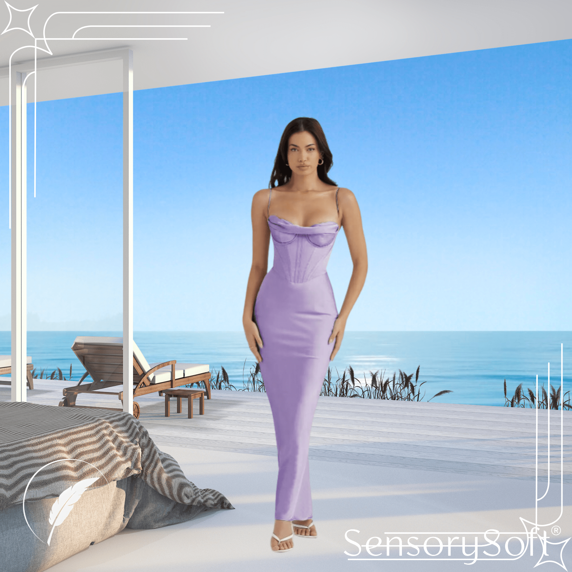 Summer Satin Maxi Bodycon Dress - SensorySoftShop
