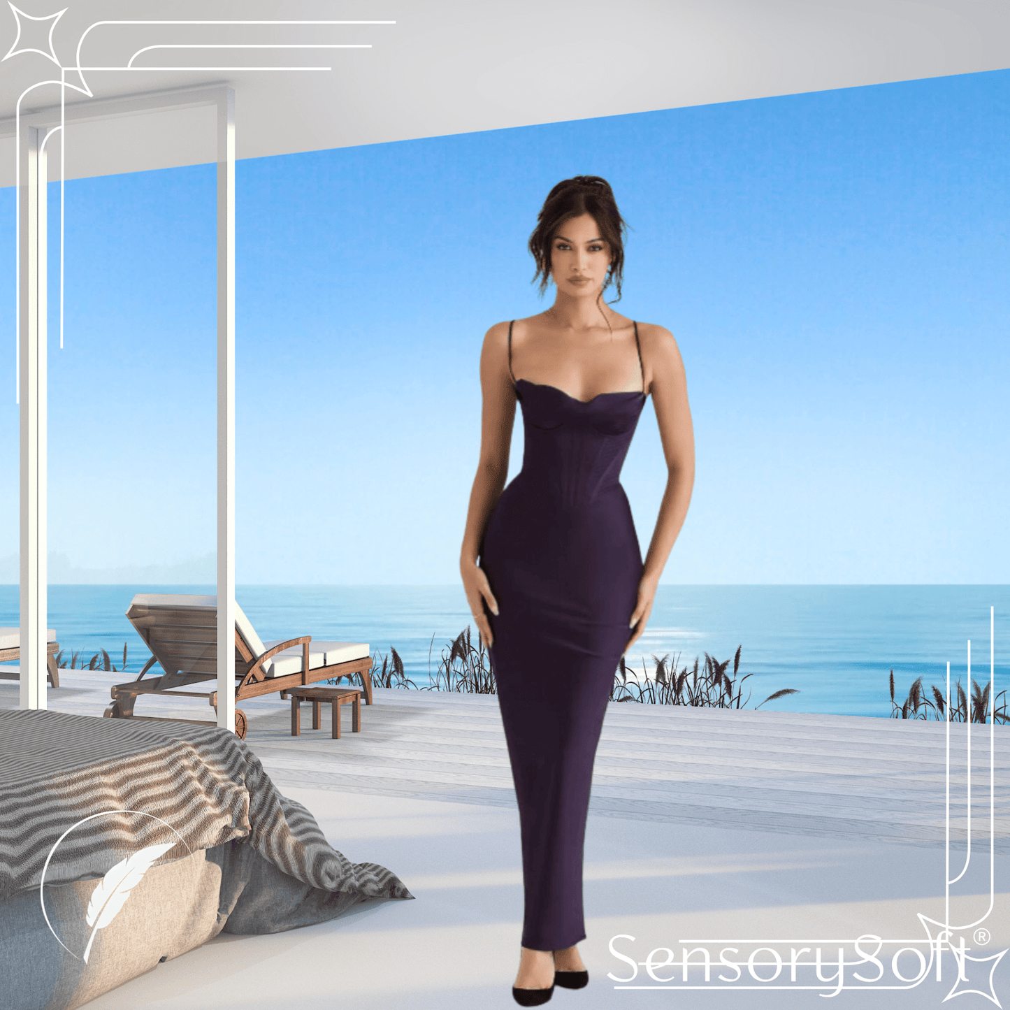 Summer Satin Maxi Bodycon Dress - SensorySoftShop