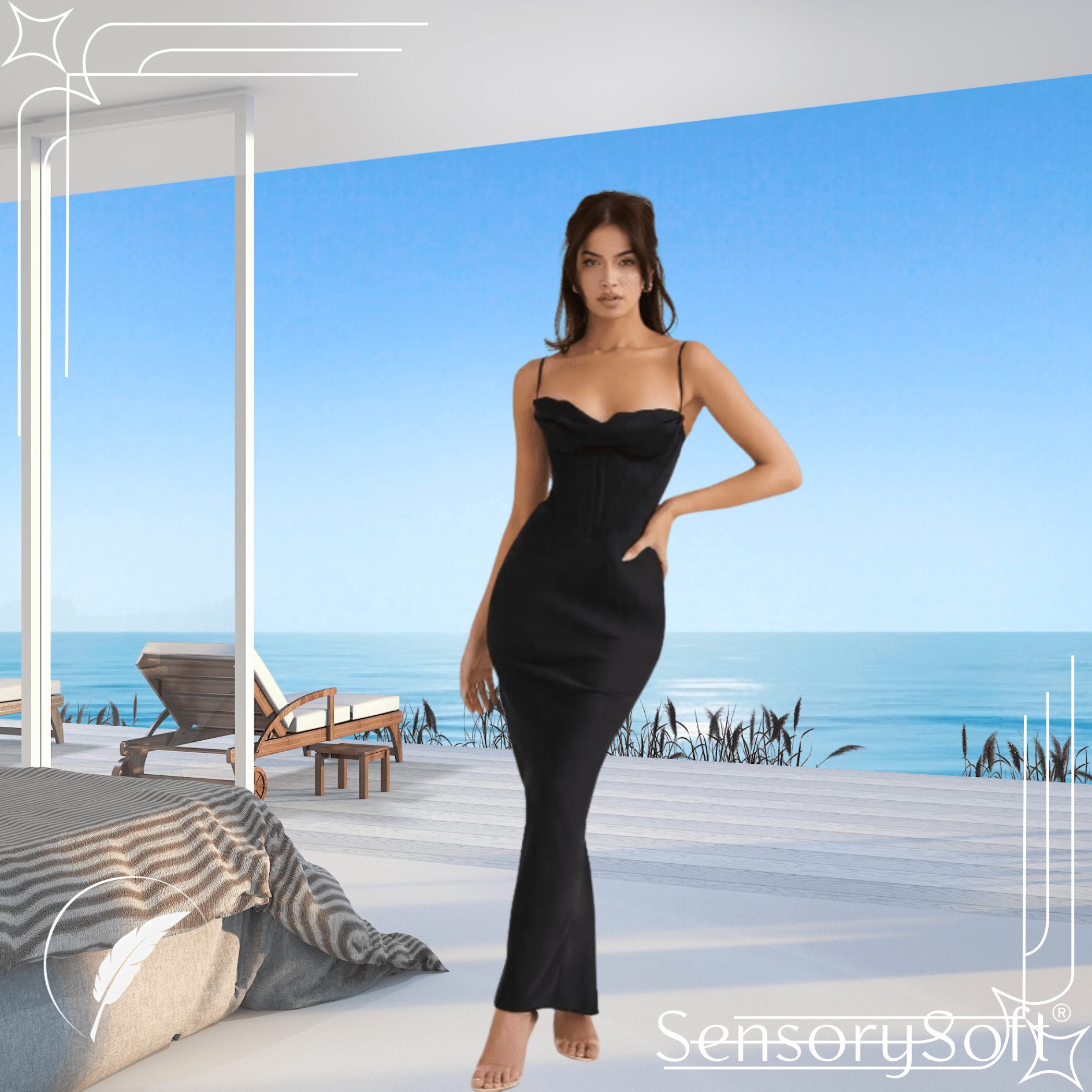 Summer Satin Maxi Bodycon Dress - SensorySoftShop