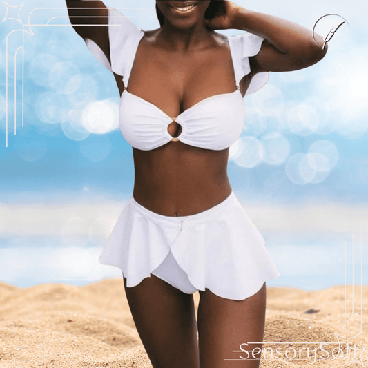 Swimsuit High Waist Bikini – Retro White - SensorySoft