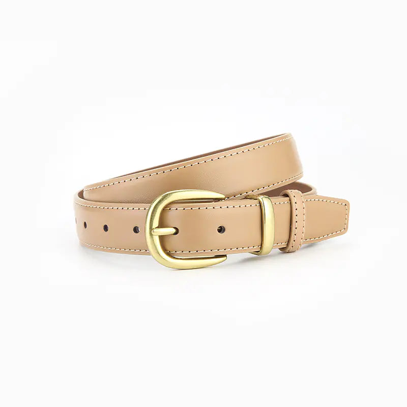 Ladies' Vintage Black Leather Belt for Jeans and Skirts