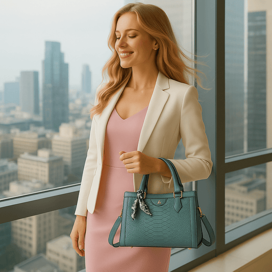 Textured Silk Scarf Pattern Crossbody Handbag - In Calming Blue - SensorySoft