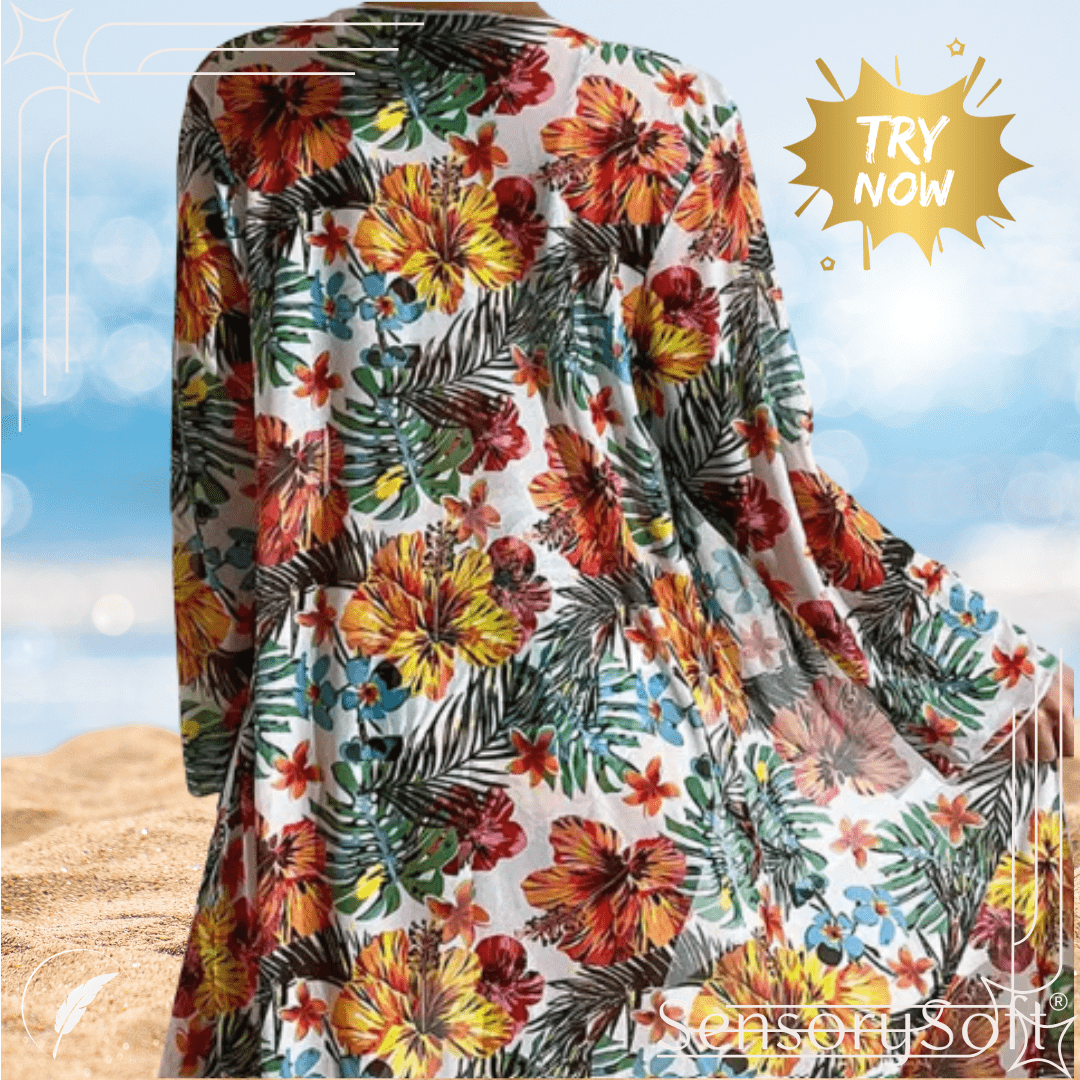 Three Piece Bikini Set with Floral Pattern - SensorySoft