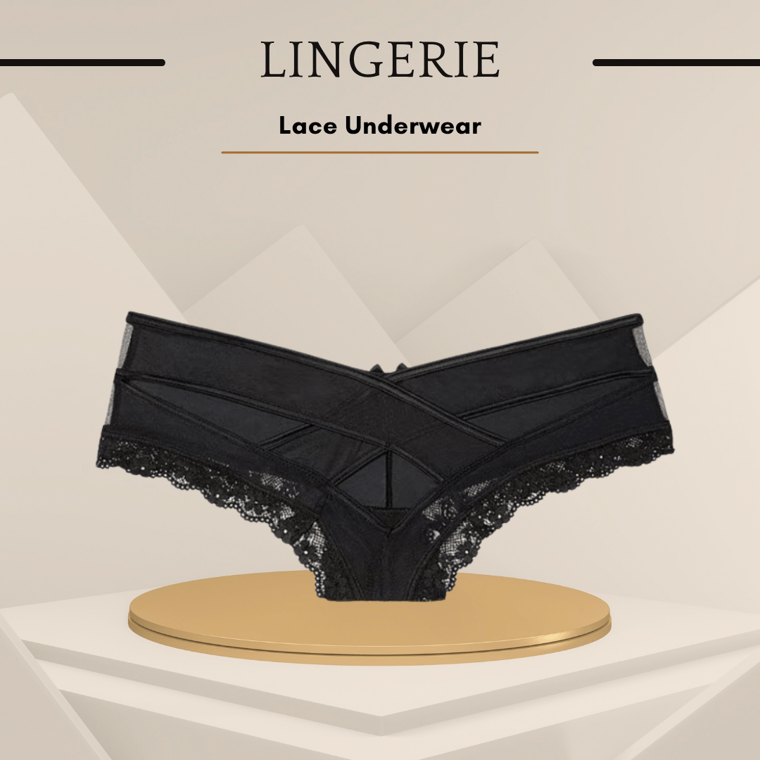 Transparent Lace Low Waist Women's Thong Underwear - SensorySoftShop