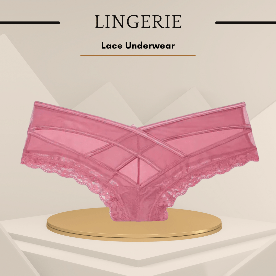 Transparent Lace Low Waist Women's Thong Underwear - SensorySoftShop