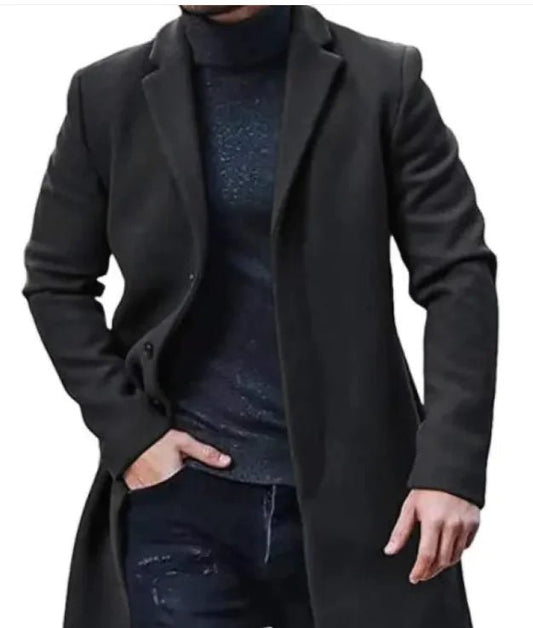 Tweed Coat Men's Medium - length Thickened Jacket - SensorySoft