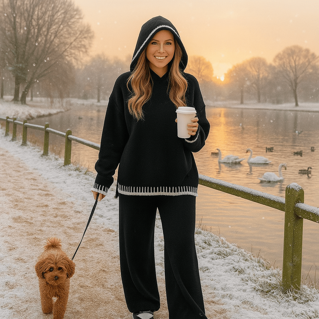 Two - Piece Warm Set - Ladies Two - Piece Winter Warm Woolen Set - SensorySoft