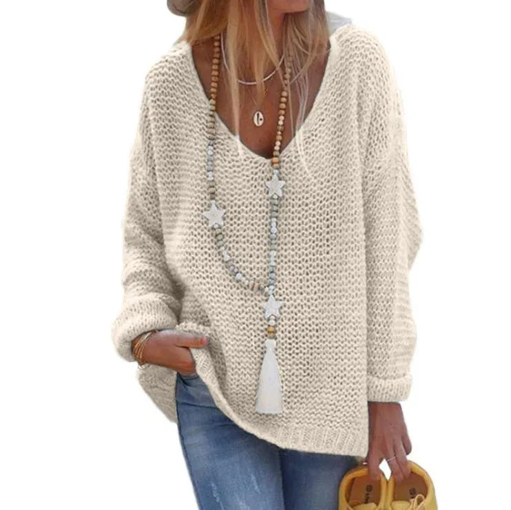 V - Neck Knit Sweater - SensorySoftShop