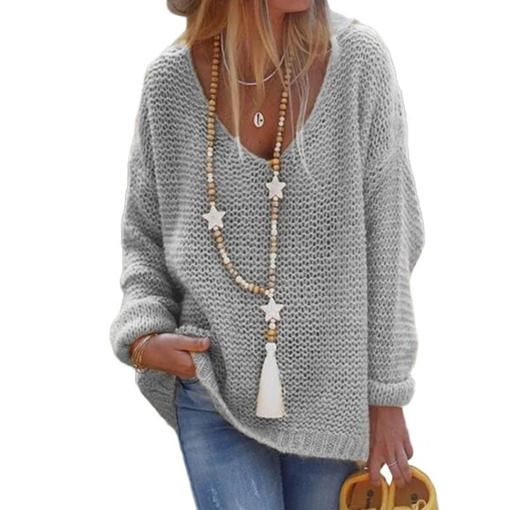 V - Neck Knit Sweater - SensorySoftShop