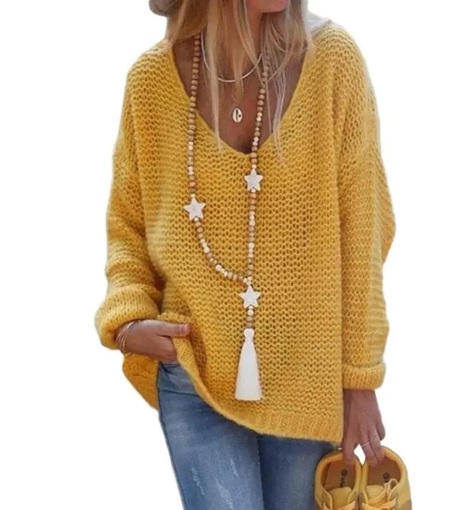 V - Neck Knit Sweater - SensorySoftShop