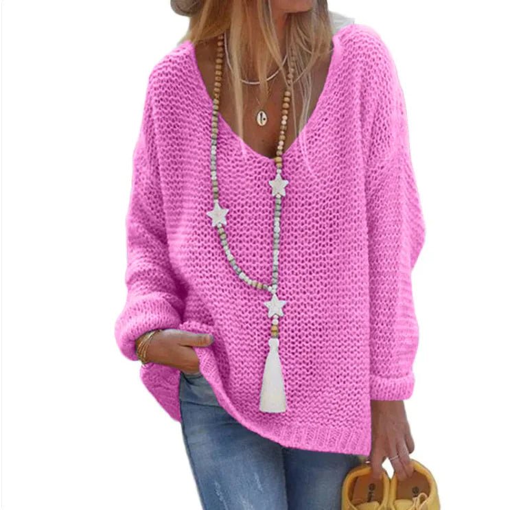 V - Neck Knit Sweater - SensorySoftShop