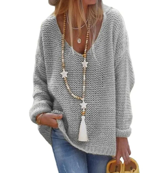 V - Neck Knit Sweater - SensorySoftShop