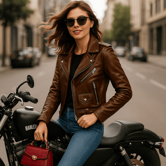 Versatile Street Slim Women's Jackets - Fashionable & Comfortable - Color Earthy Brown - SensorySoft